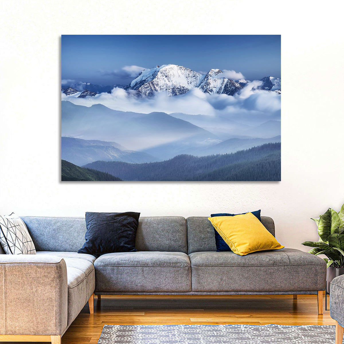 Snowy Mountain Clouds Wall Art