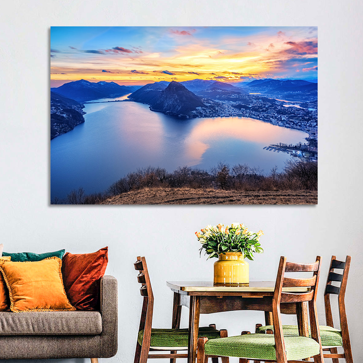 Lake Lugano Sunset Wall Art