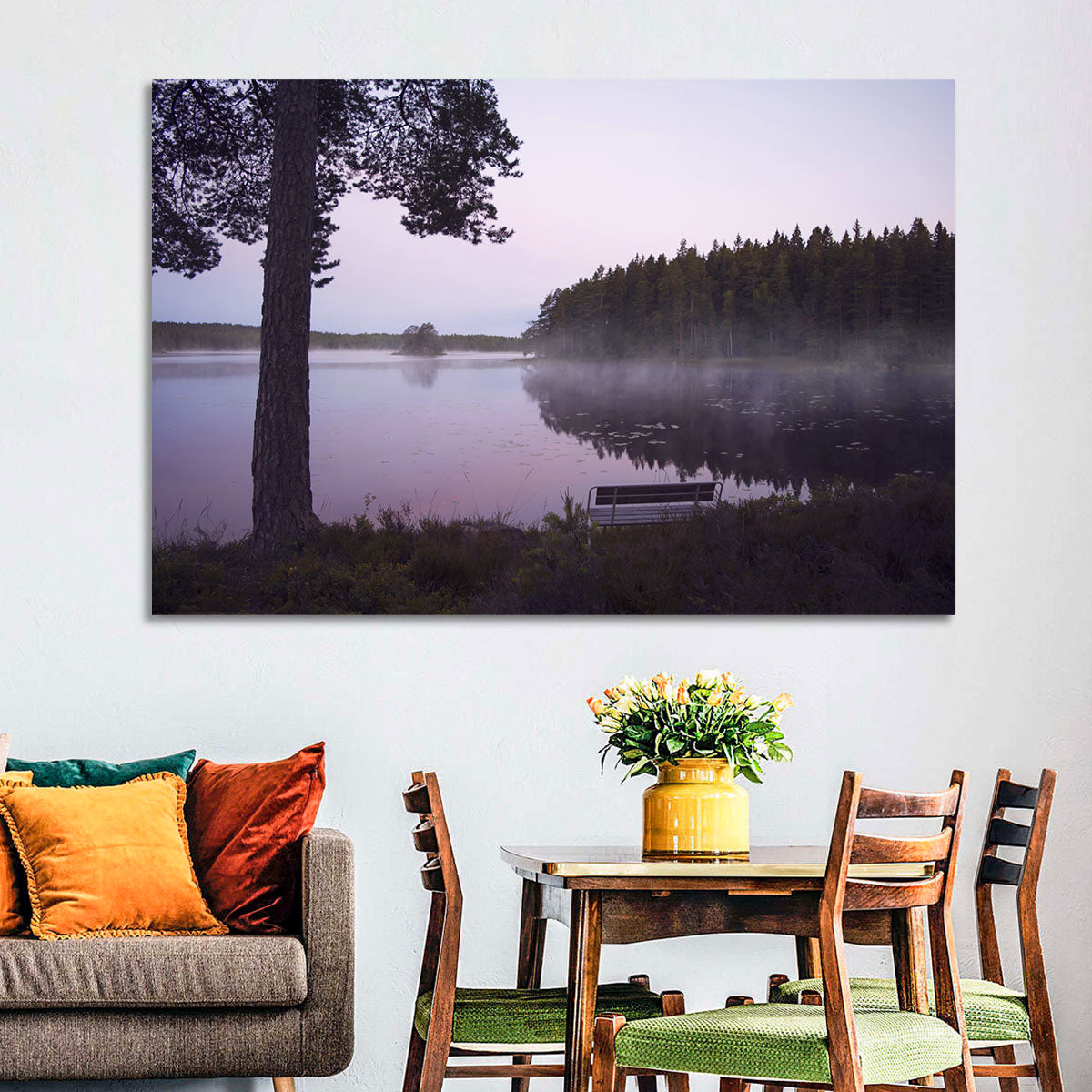 Misty Lake Wall Art