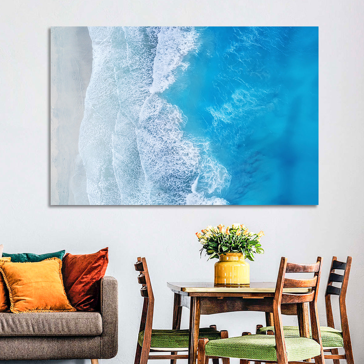 Beach Waves Aerial Wall Art
