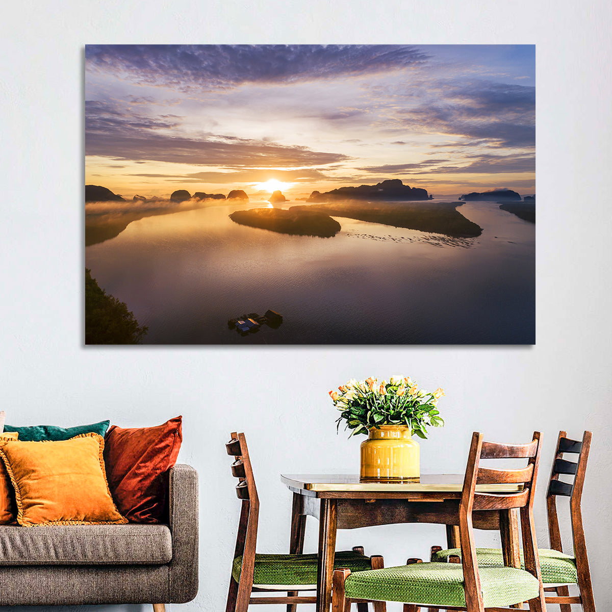 Thailand Mountains Sunrise Wall Art