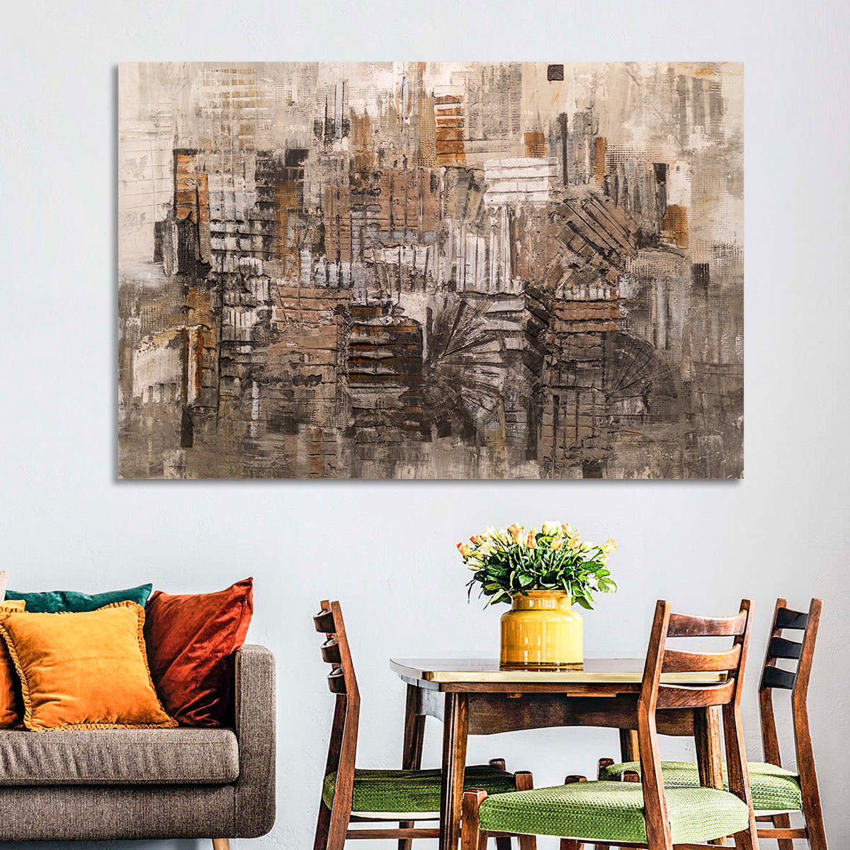Skyline Strokes Abstract Pattern Wall Art