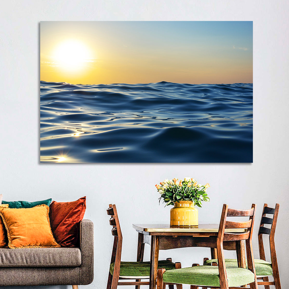 Wave Sunset Wall Art