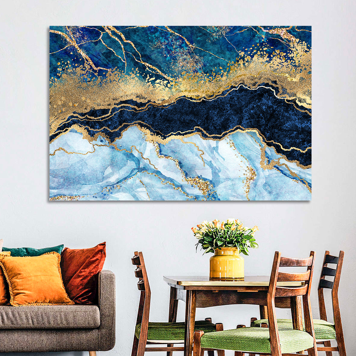 Marble Gold Glitter Abstract I Wall Art
