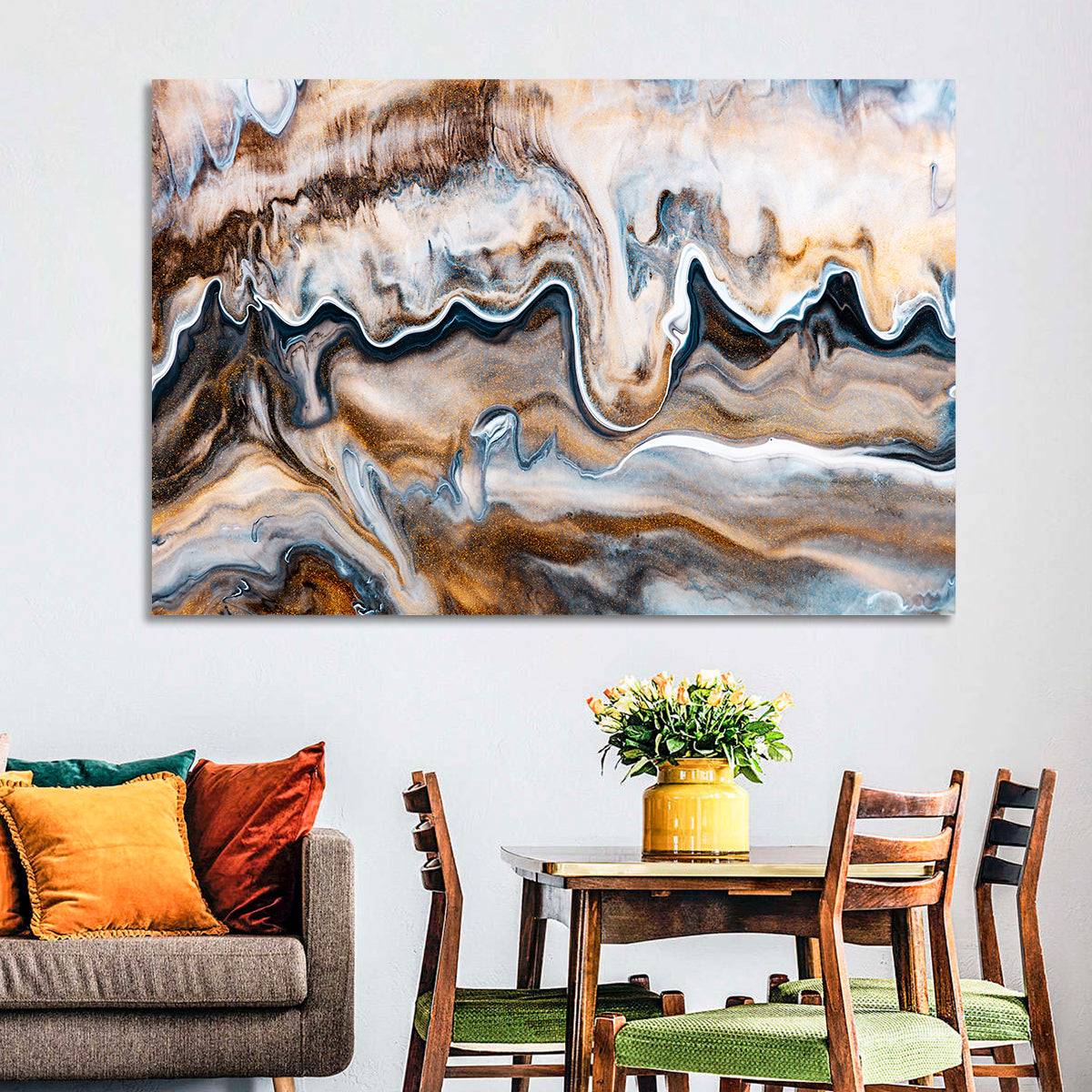 Swirling Flows Abstract Wall Art