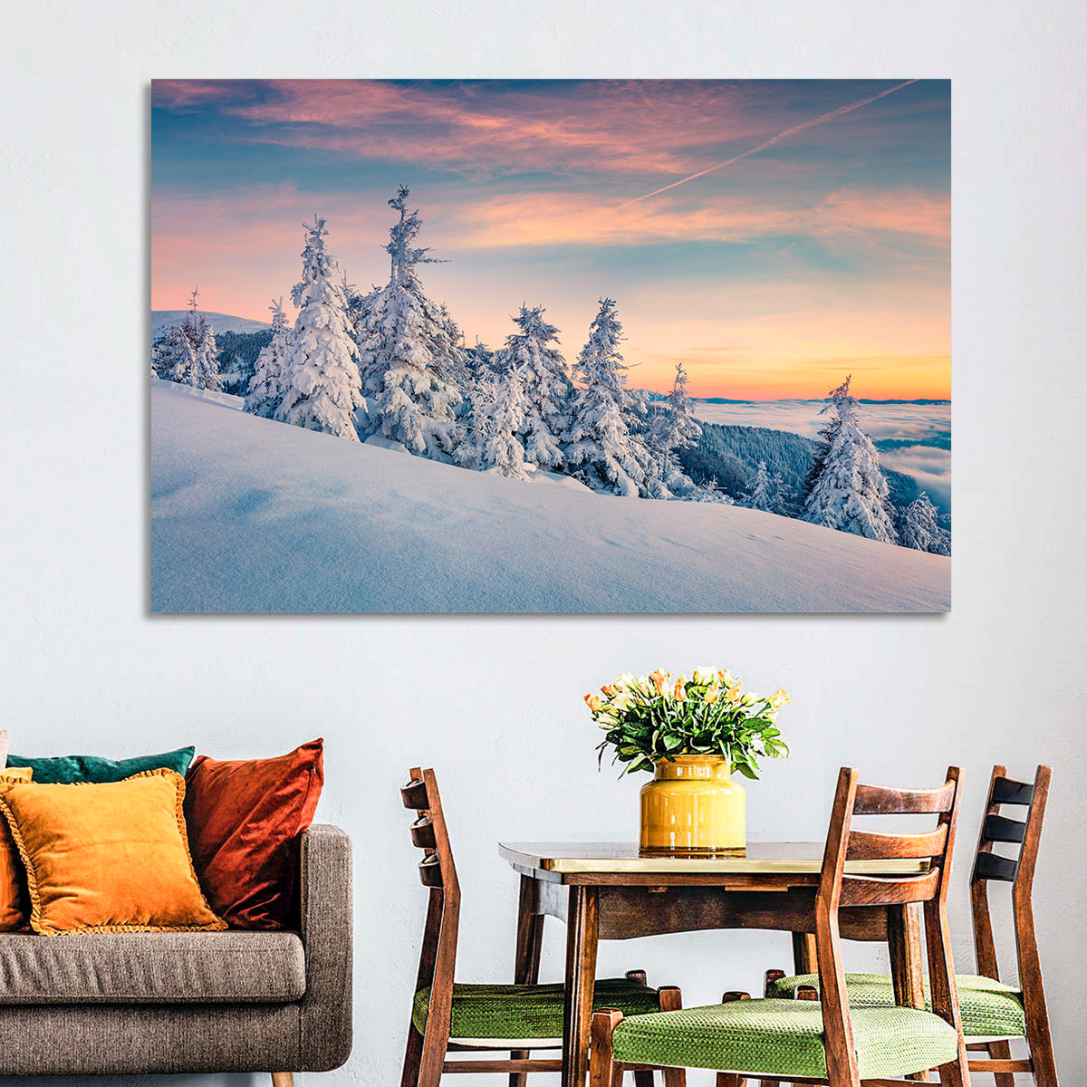 Snowy Carpathian Sunset Wall Art