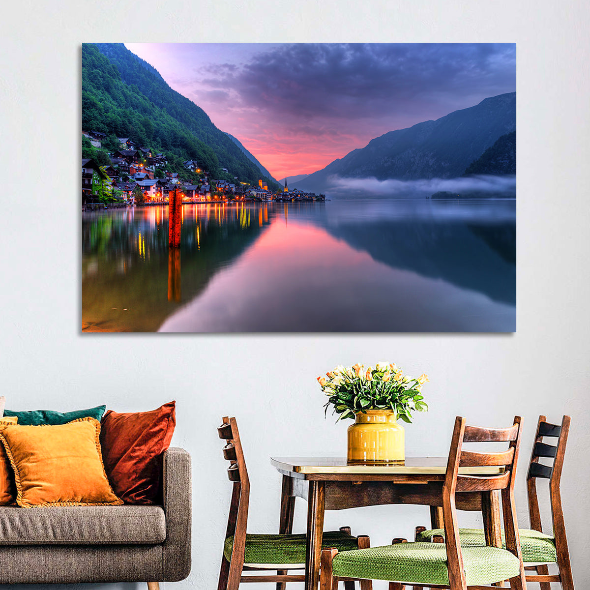 Hallstatt Mountain Town Wall Art
