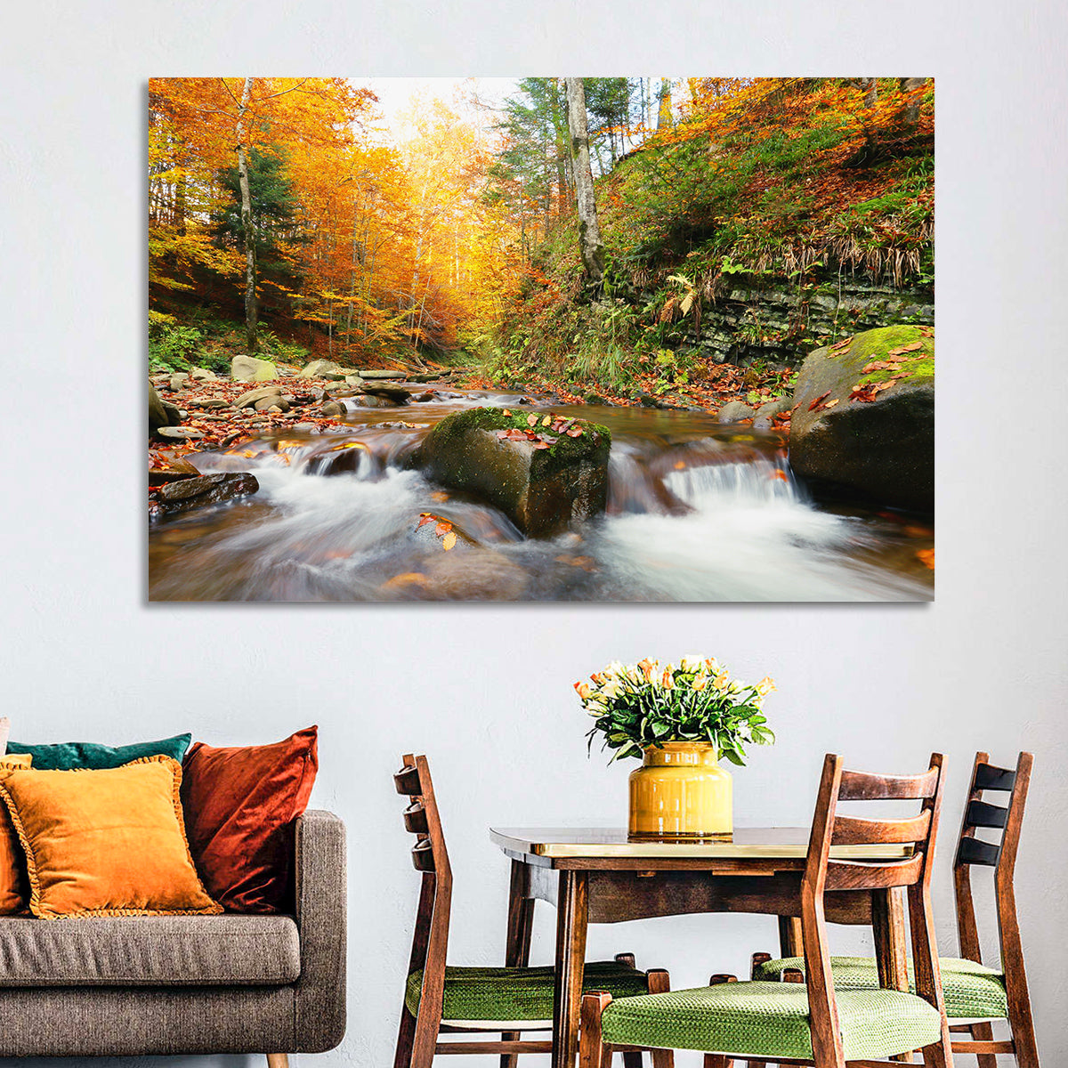 Autumn Forest Stream Wall Art