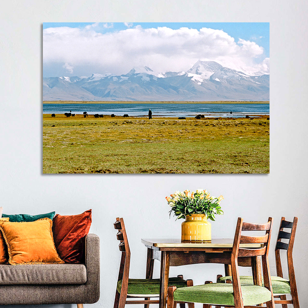 Kailash Mount from Manasarovar Lake Wall Art