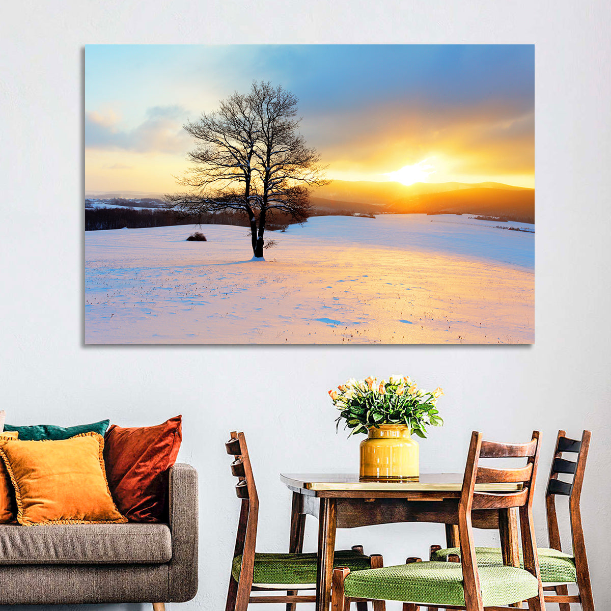 Snowy Winter Sunrise Wall Art