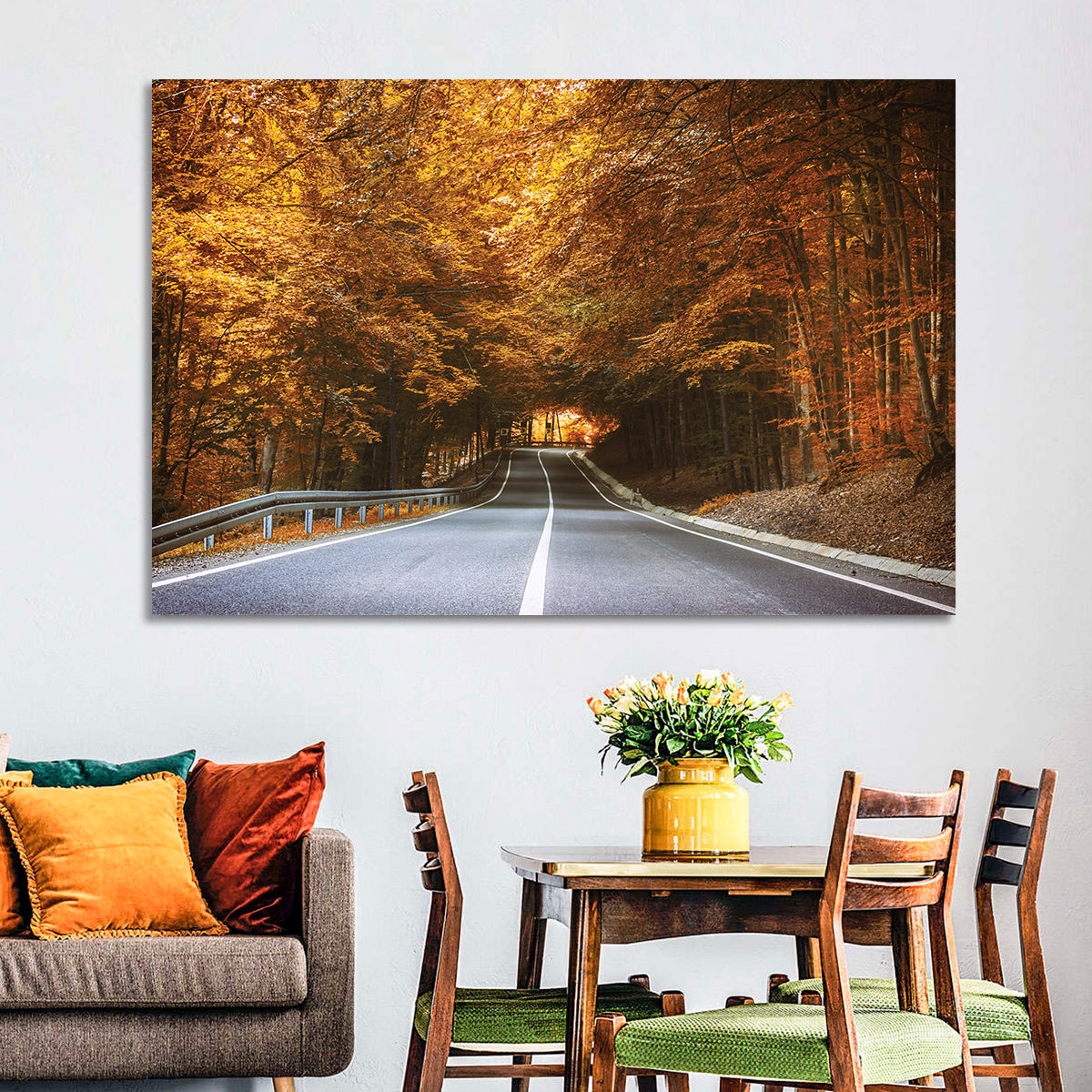 Dense Forest Road Wall Art