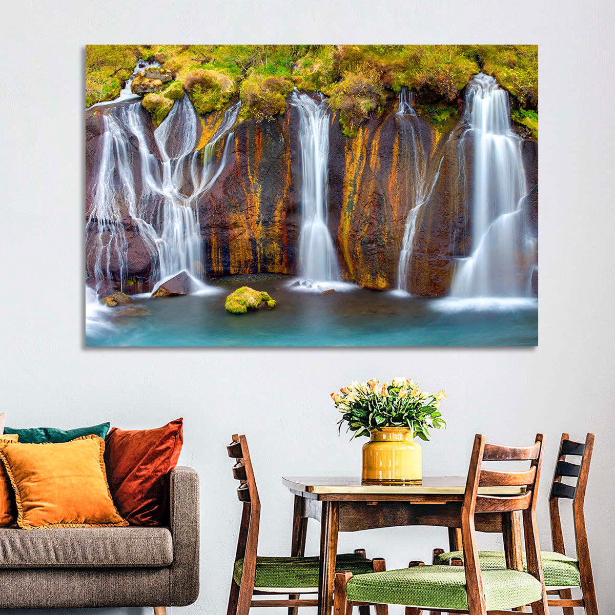 Hraunfossar Falls Wall Art