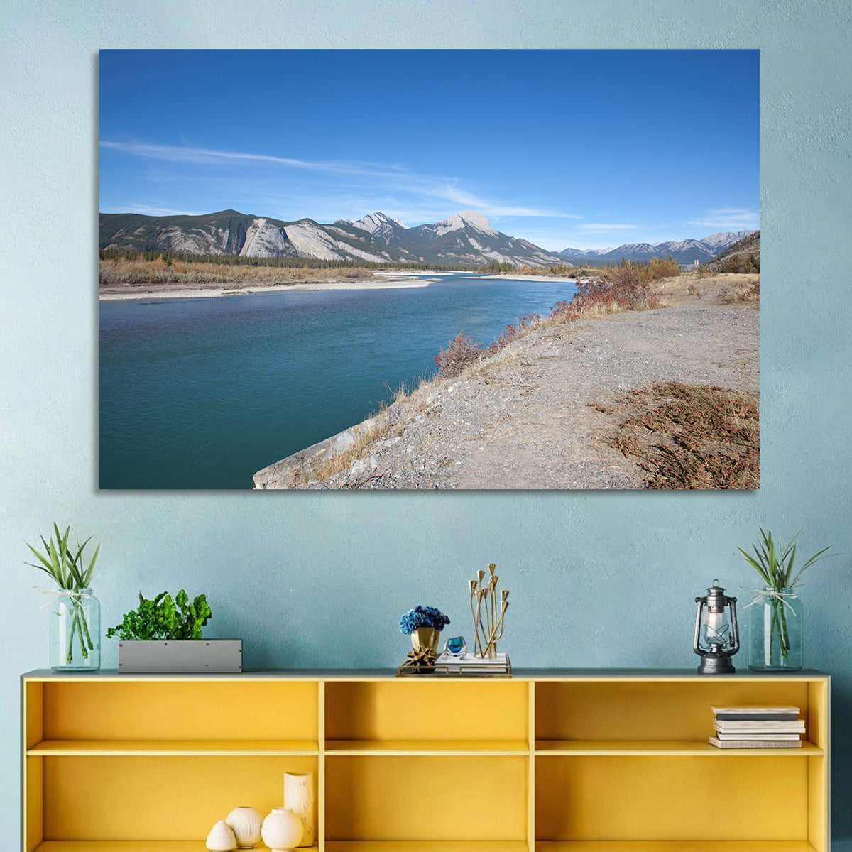 Mount Aeolus from Athabasca River Wall Art