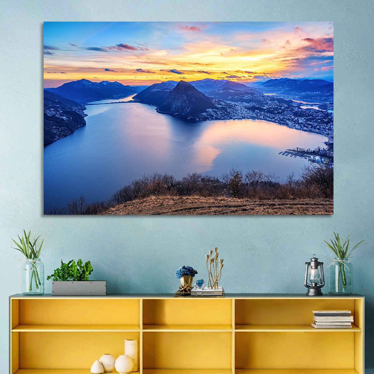 Lake Lugano Sunset Wall Art