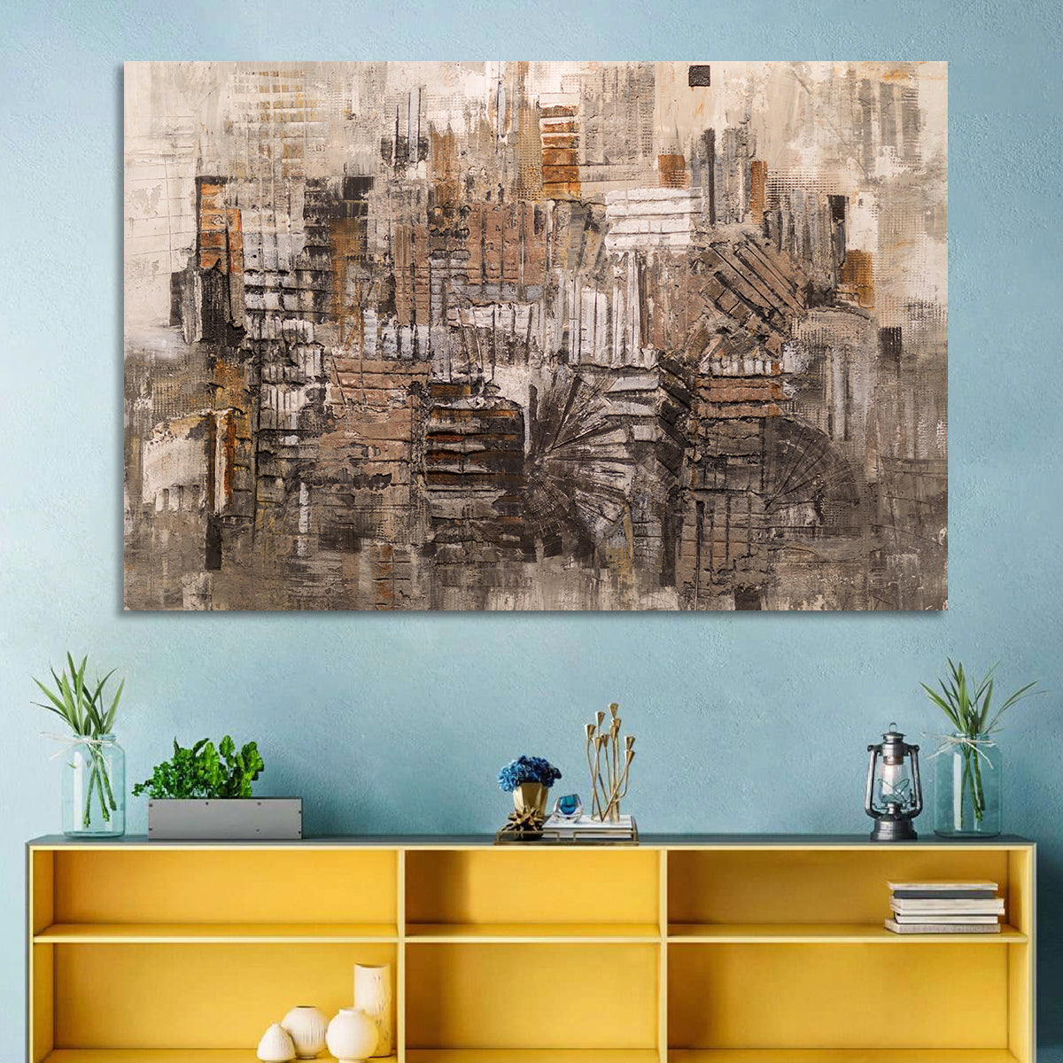 Skyline Strokes Abstract Pattern Wall Art