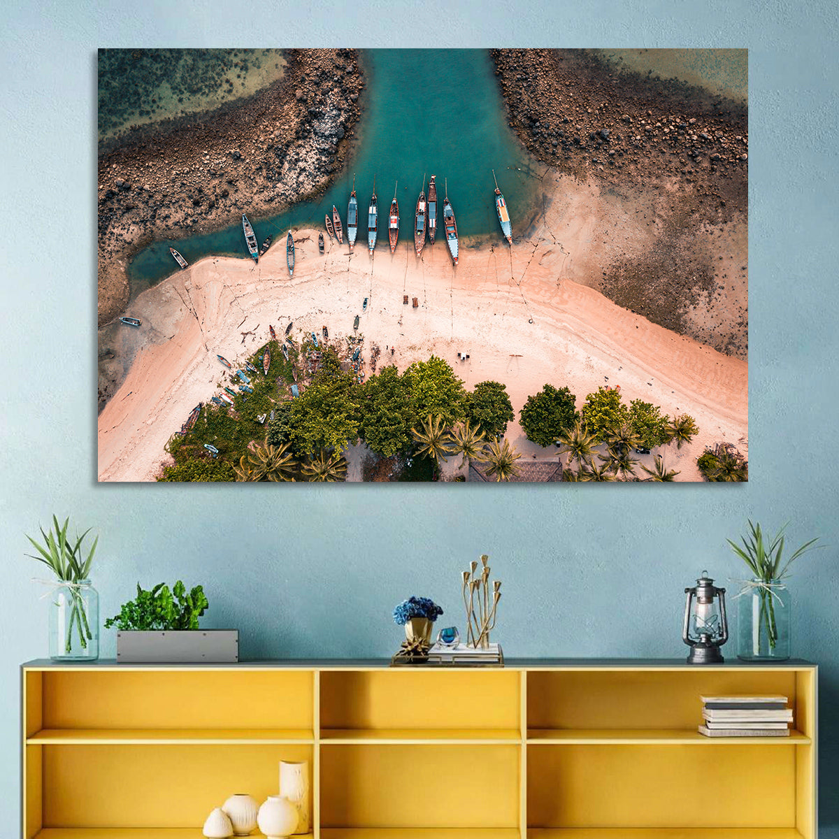 Koh Samui Village Boats Wall Art