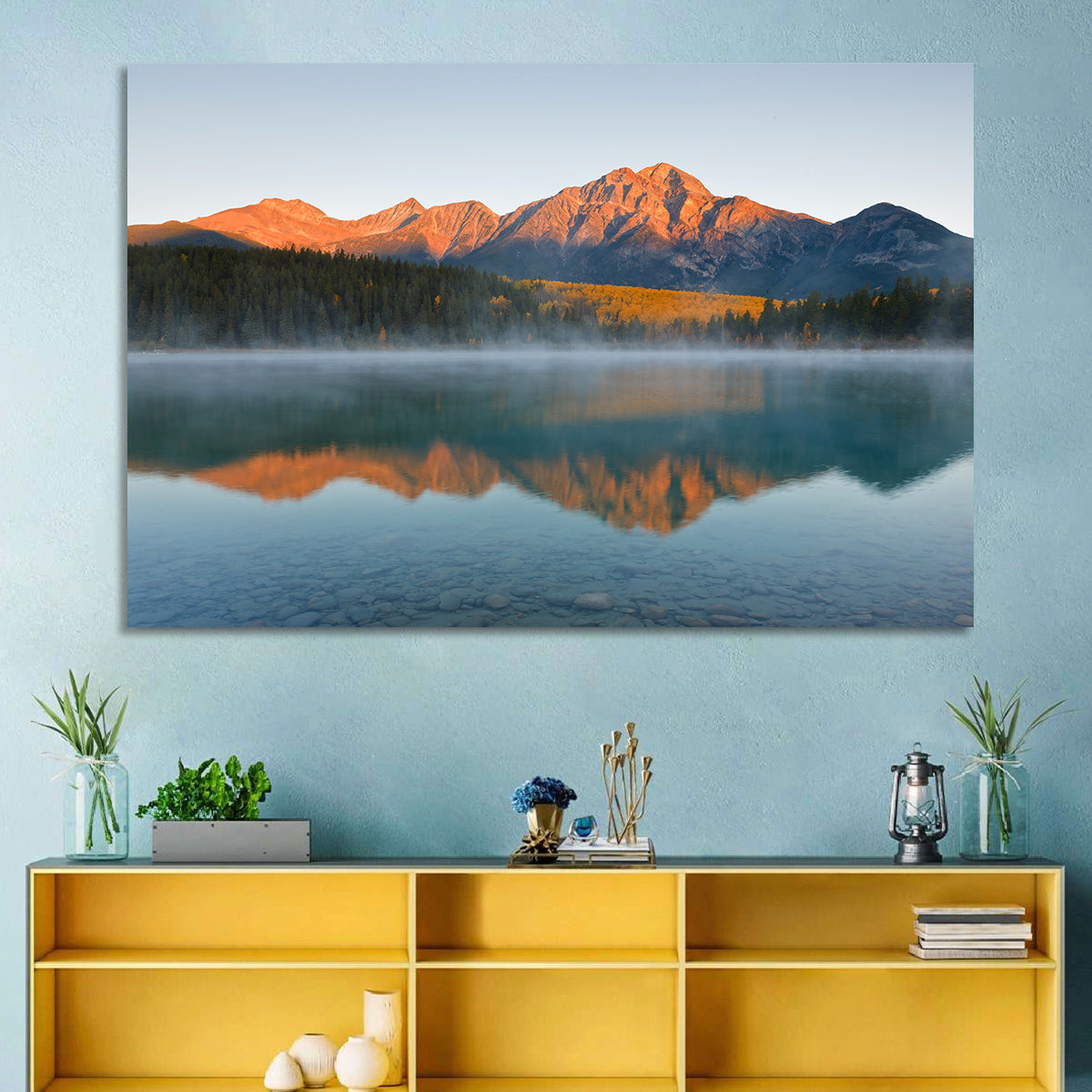 Patricia Lake and Mount Pyramid Wall Art