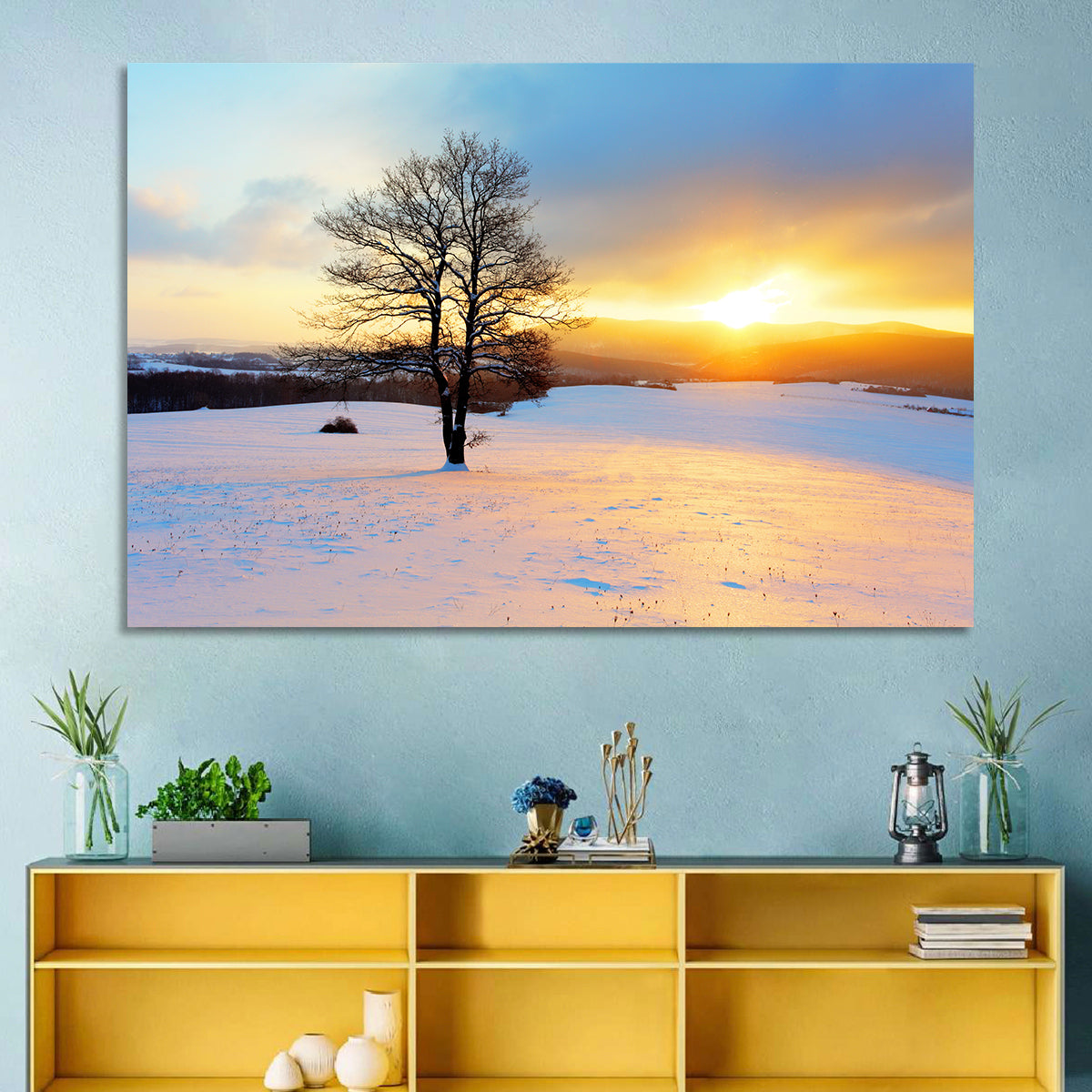 Snowy Winter Sunrise Wall Art