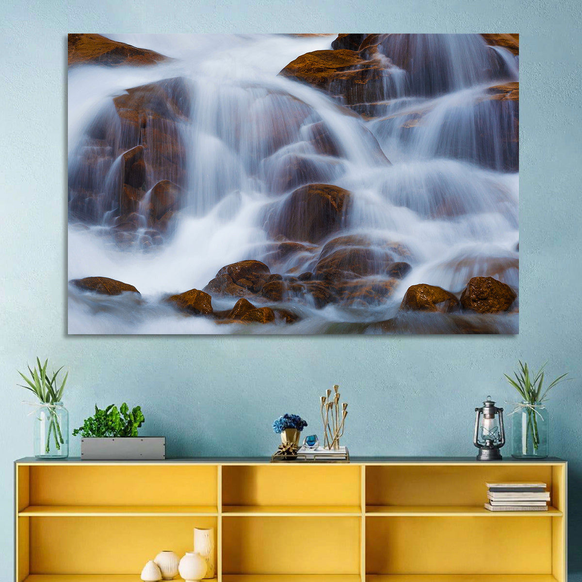 Rocky Mountain Waterfall Wall Art