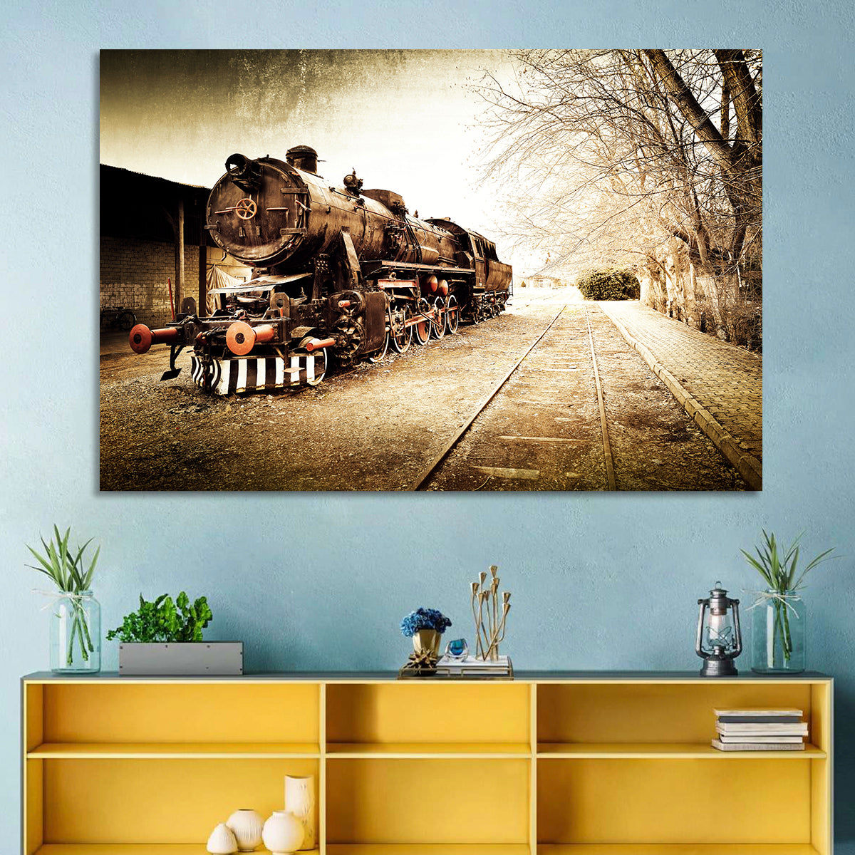 Vintage Old Train Wall Art