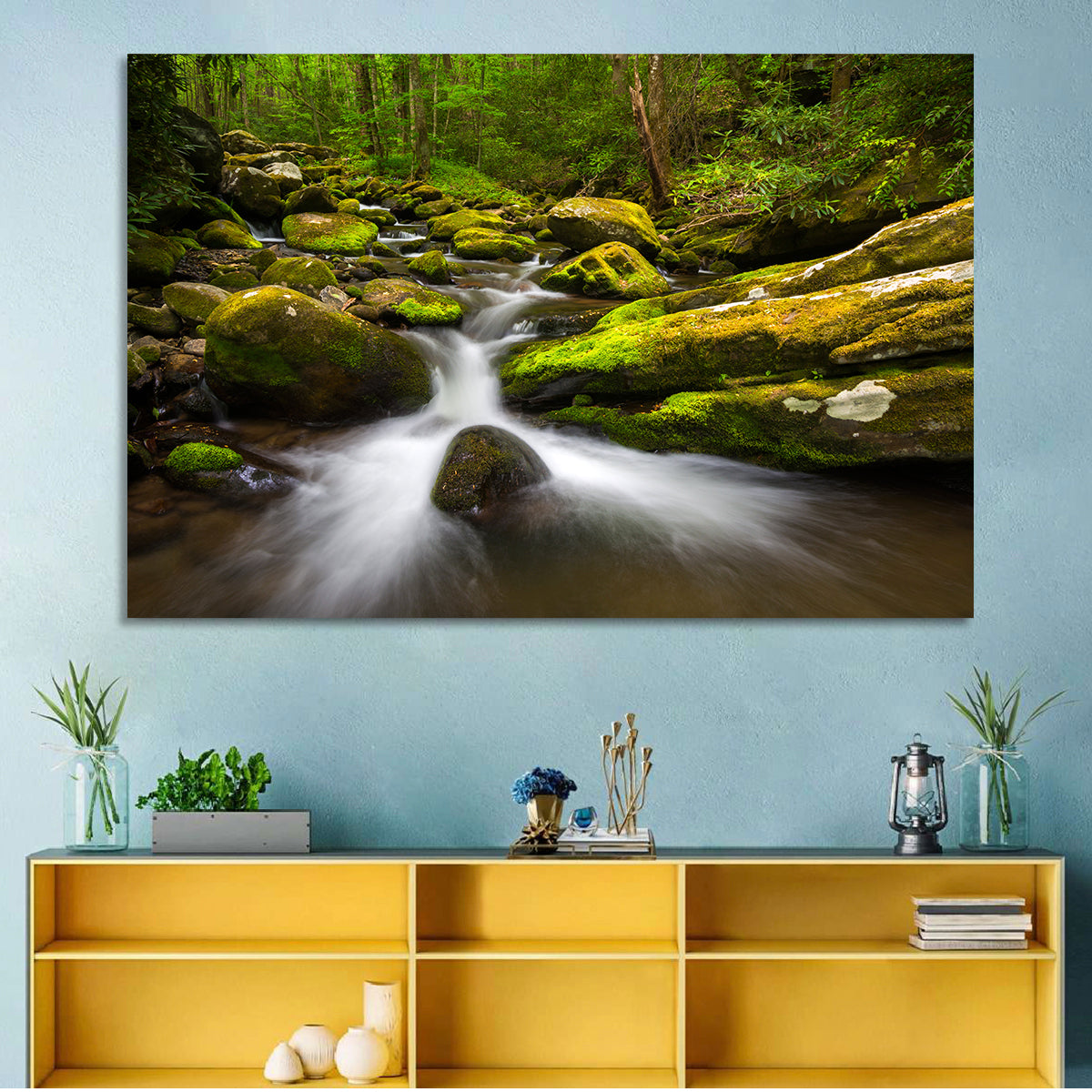 Green Forest Stream Wall Art