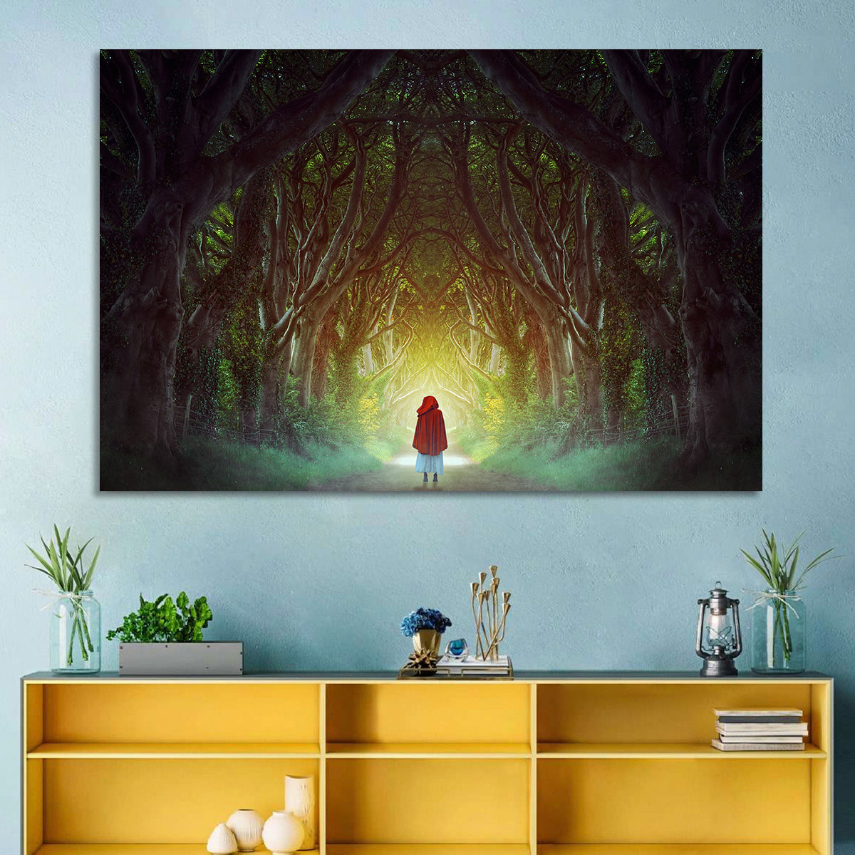 Hedges Forest Pathway Wall Art