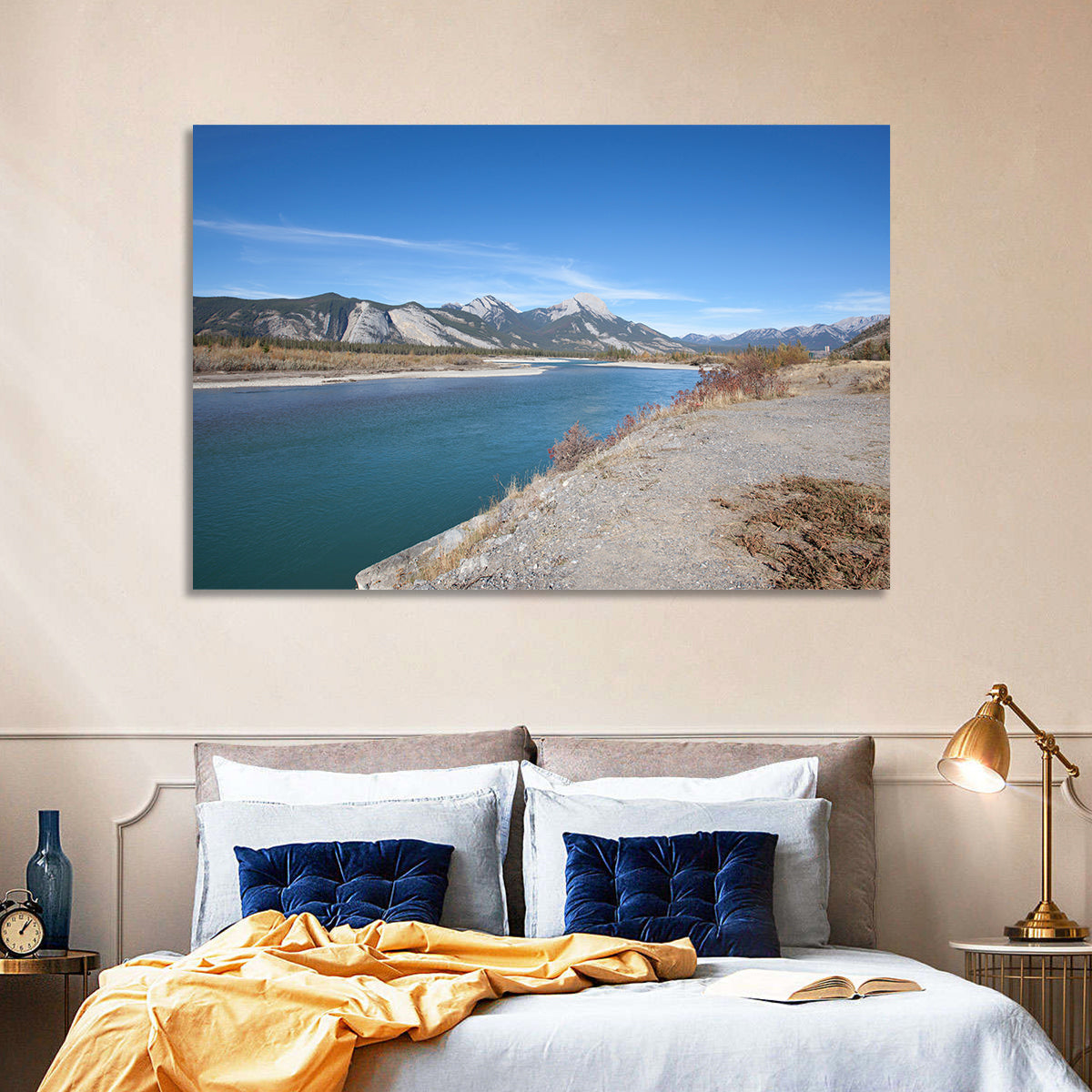 Mount Aeolus from Athabasca River Wall Art