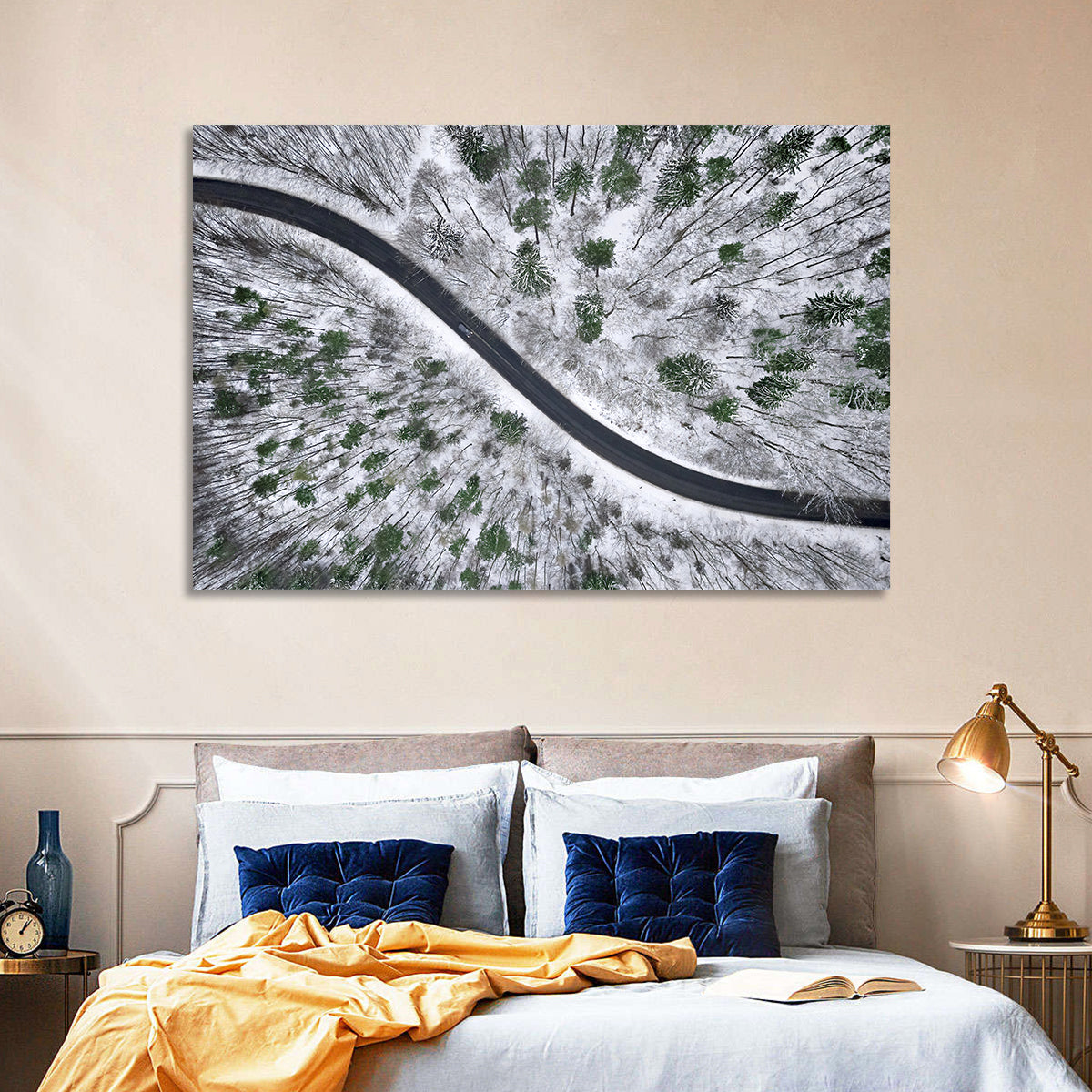 Snowy Forest Road Wall Art