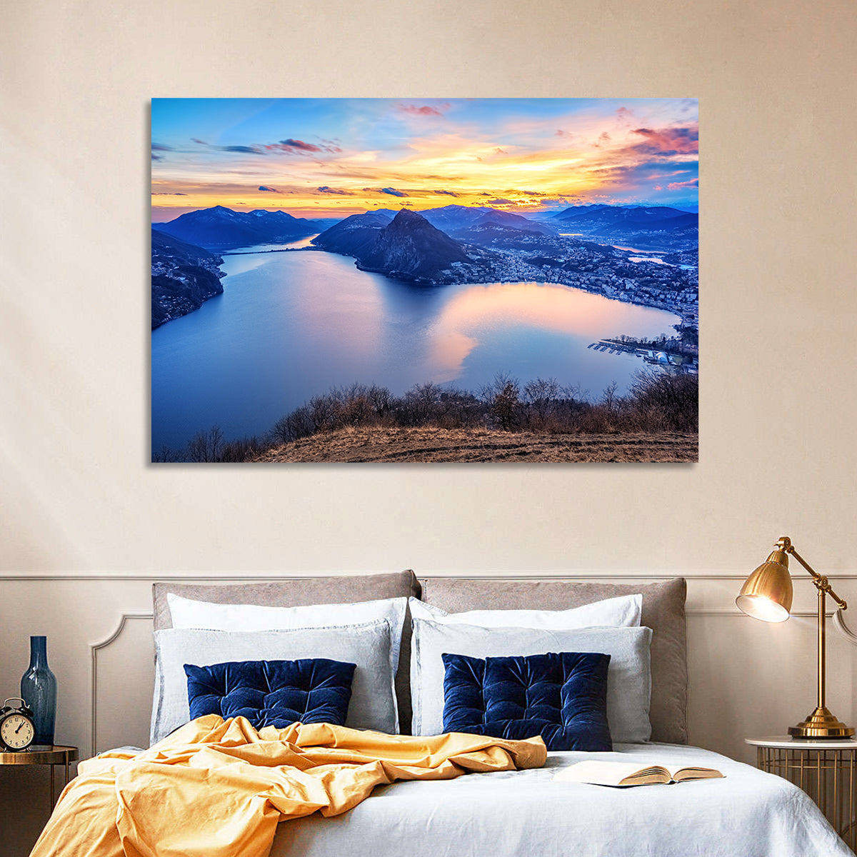 Lake Lugano Sunset Wall Art