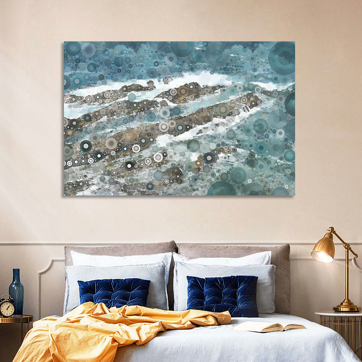 Mosaic Ocean Wave Abstract Wall Art