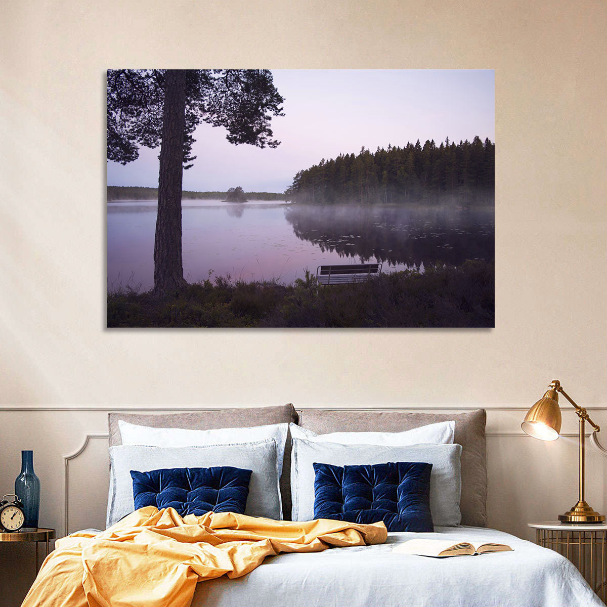 Misty Lake Wall Art