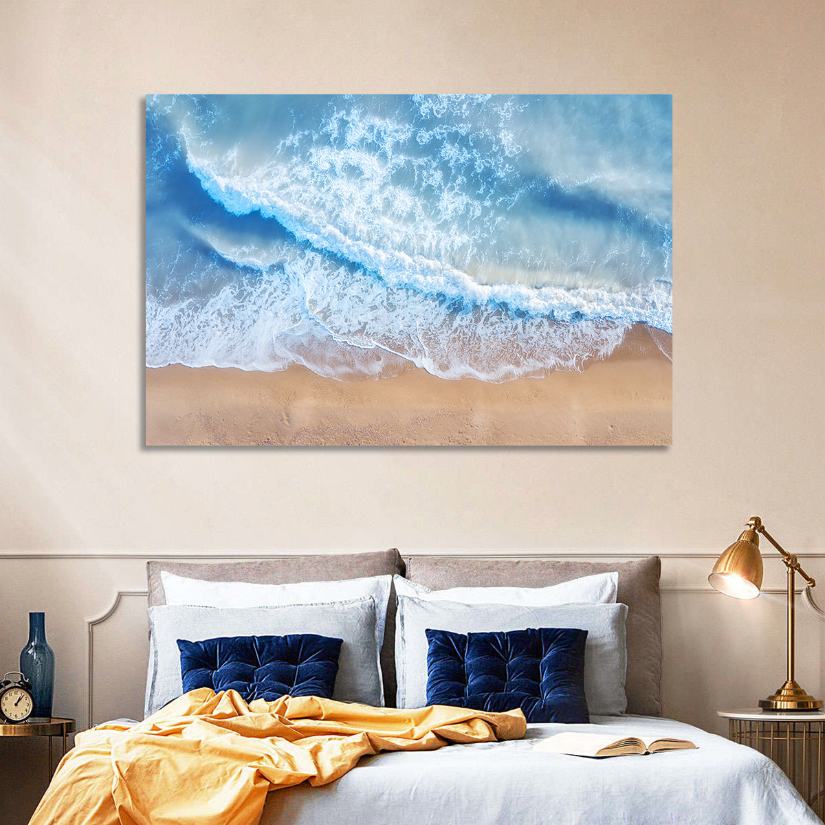 Aerial Beach Waves Wall Art