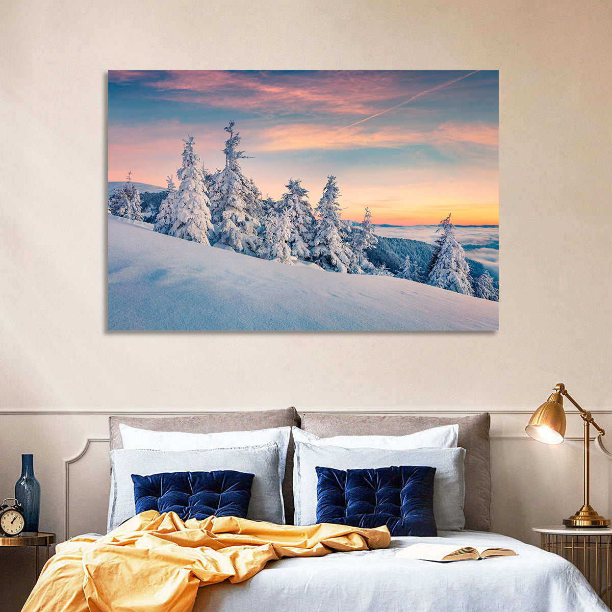 Snowy Carpathian Sunset Wall Art