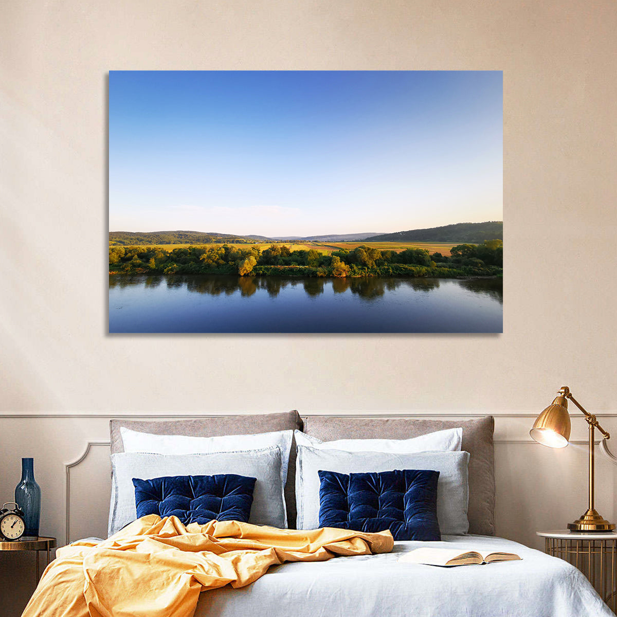 Peaceful River Sunset Wall Art