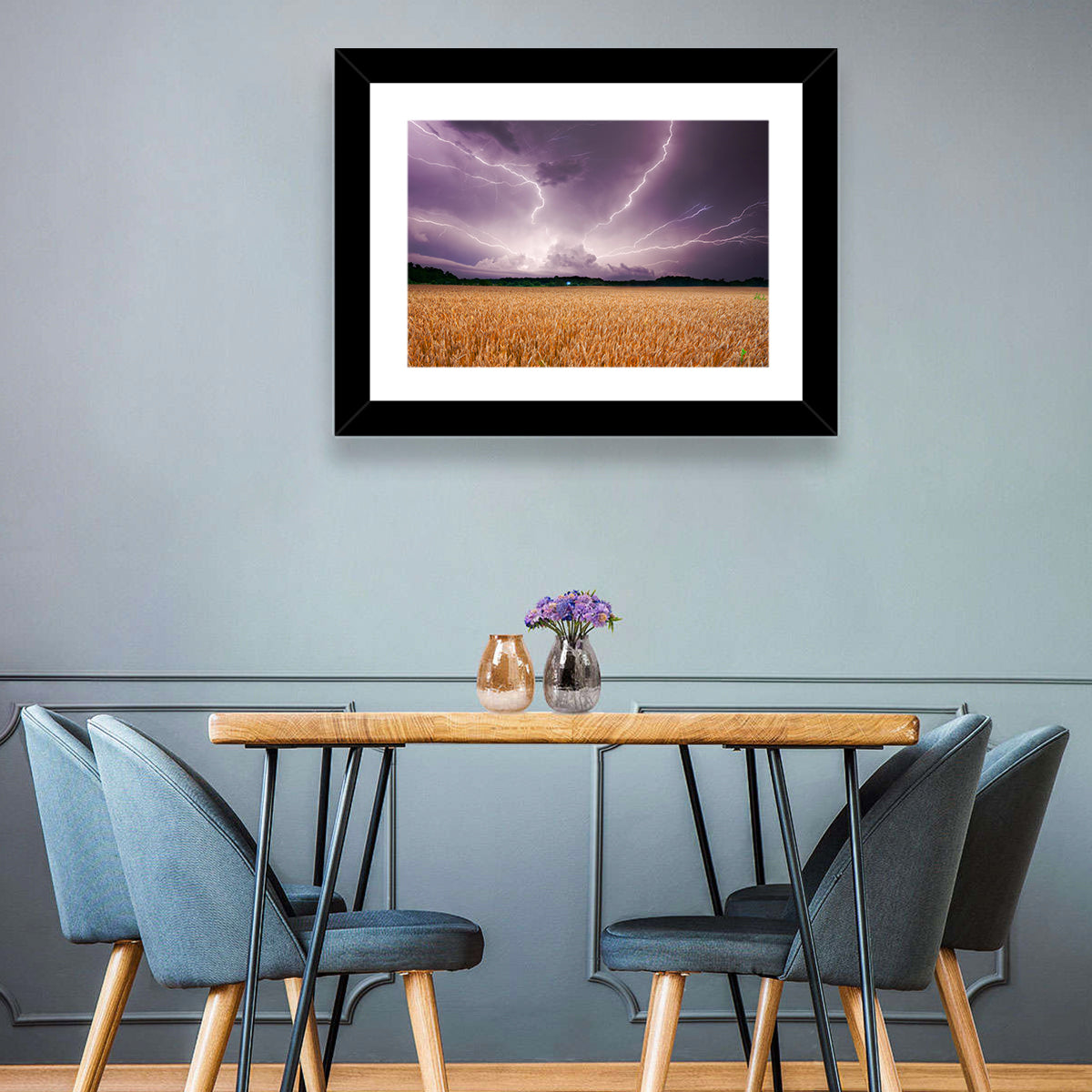 Wheat Field & Stormy Sky Wall Art