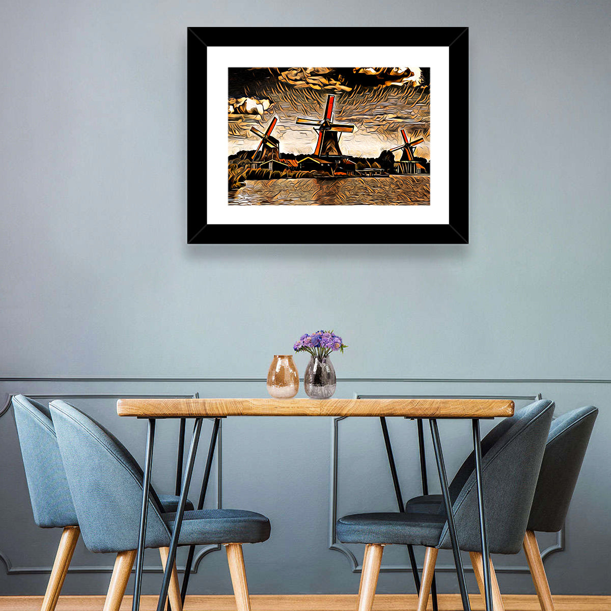 Retro Windmill Wall Art