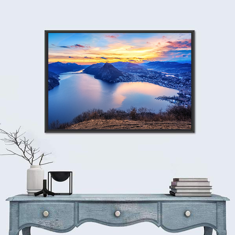 Lake Lugano Sunset Wall Art