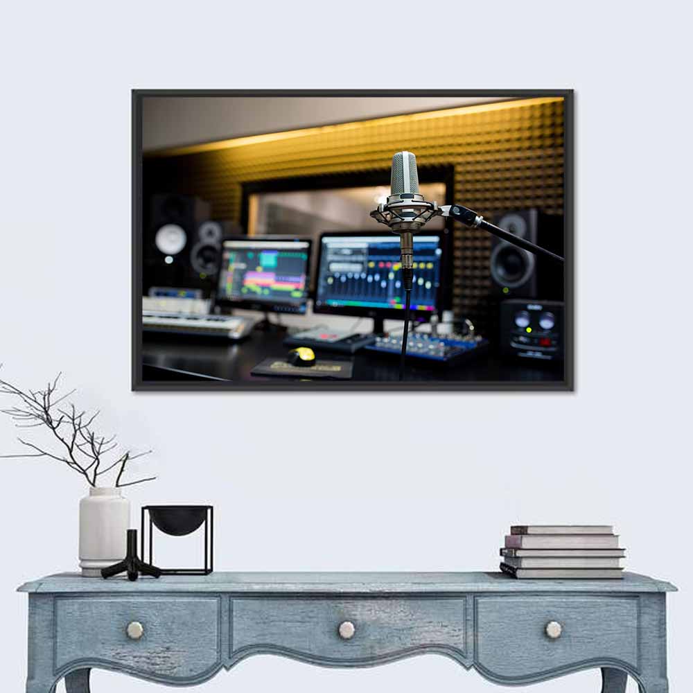 Microphone In Recording Studio Wall Art