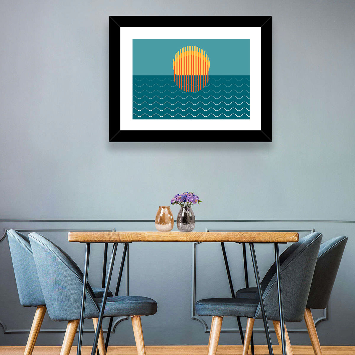 Ocean Sunset Illustration I Wall Art
