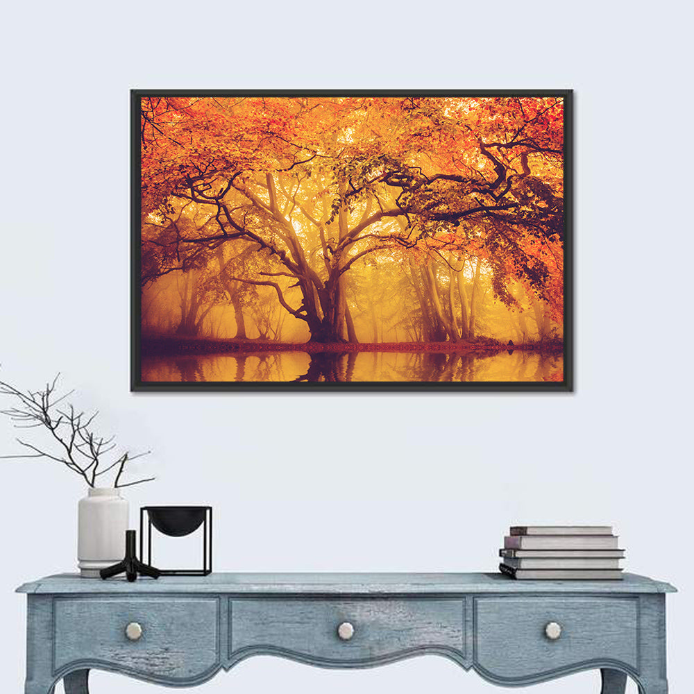 Misty Fall Forest Wall Art