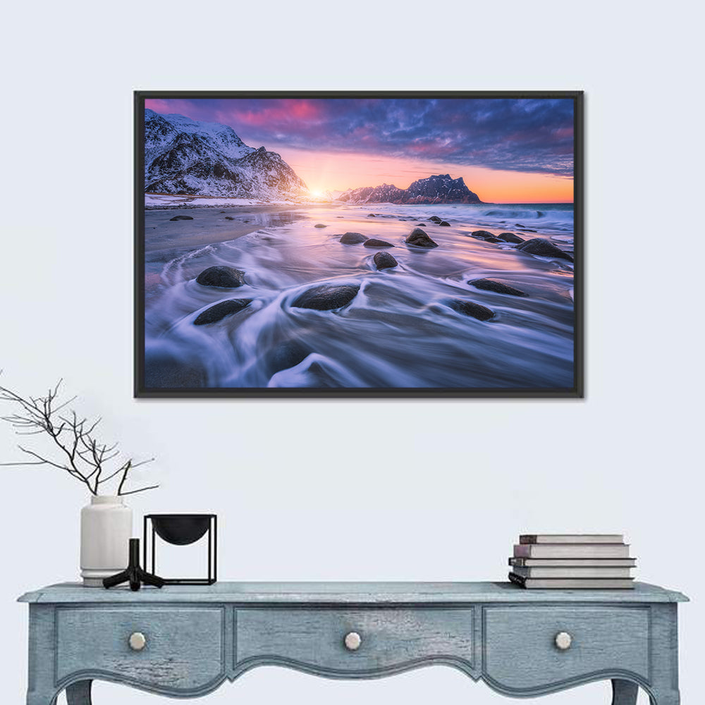 Utakleiv Sandy Beach Wall Art