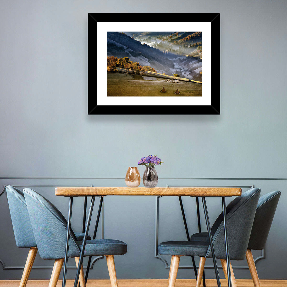 Mountains Village Landscape Wall Art