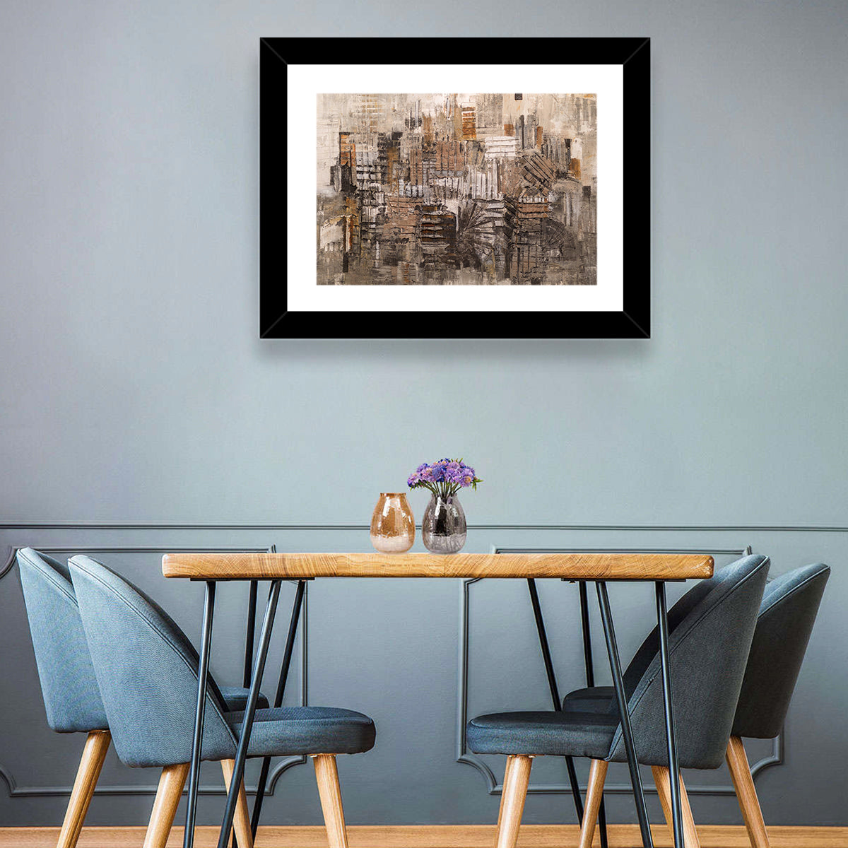 Skyline Strokes Abstract Pattern Wall Art
