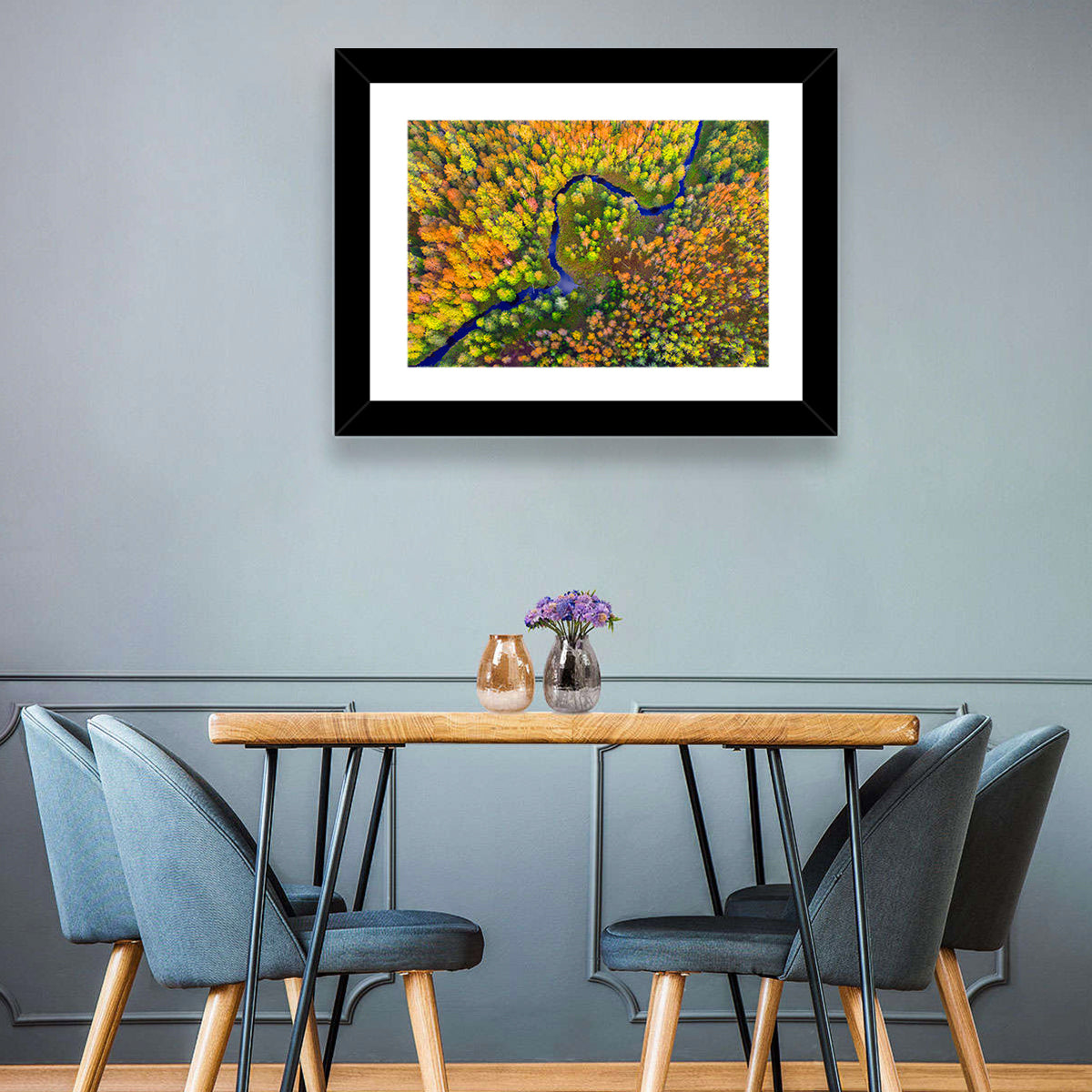 Autumn Forest River Wall Art
