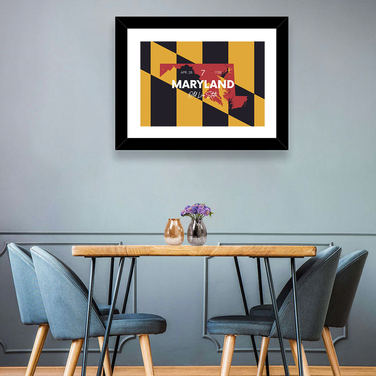 Maryland State Map Wall Art