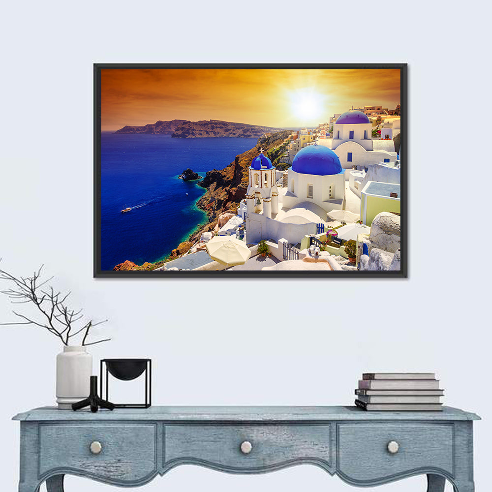 Oia Town Sunset Wall Art
