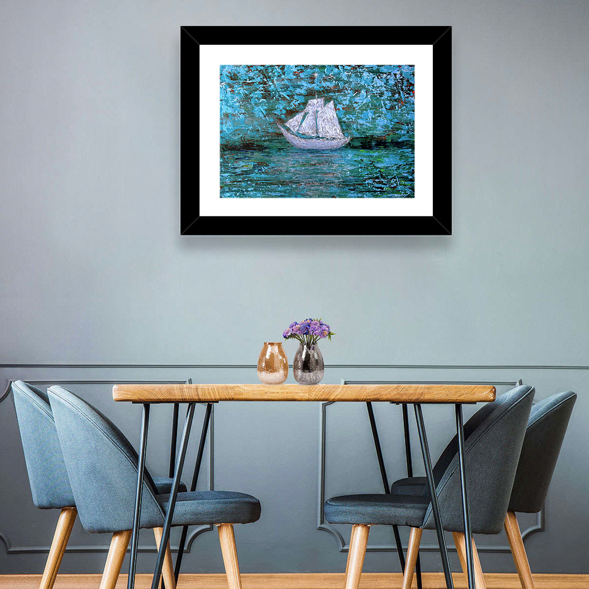 White Boat Wall Art