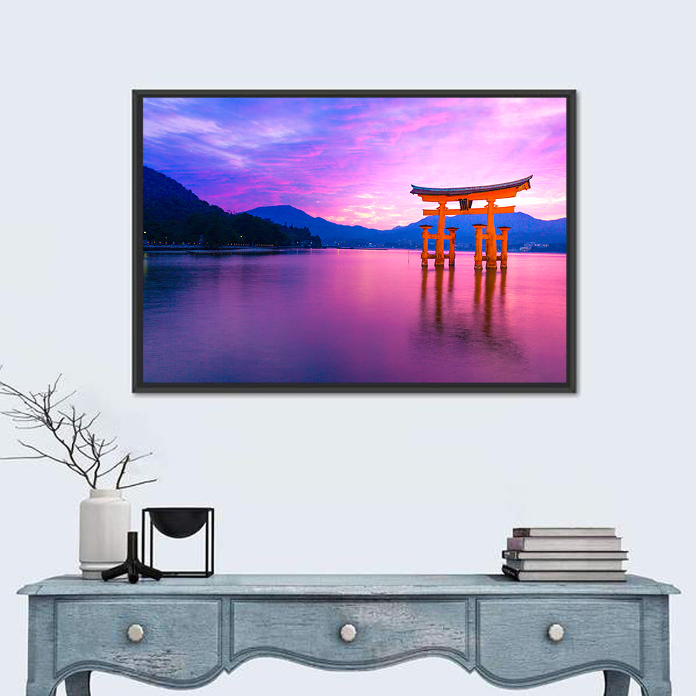 Torii Gate Sunset Wall Art