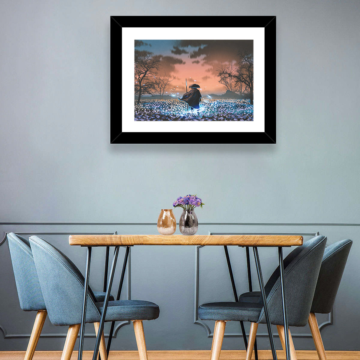 Warrior In Spring Field Wall Art