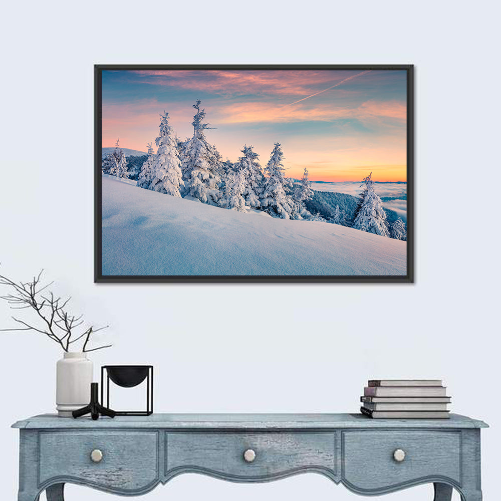 Snowy Carpathian Sunset Wall Art